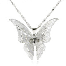 Мода Чистый Серебряный Neckace Новый стиль бабочка подвеска ювелирные изделия ожерелья